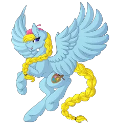 Size: 4020x4392 | Tagged: safe, artist:amazing-artsong, derpibooru import, oc, oc:paris, unofficial characters only, pegasus, pony, absurd resolution, braid, braided tail, female, mare, simple background, smiling, solo, transparent background