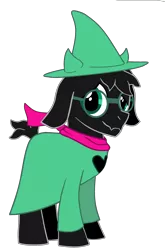 Size: 1950x2950 | Tagged: artist:maxter-advance, clothes, crossover, cute, deltarune, derpibooru import, edit, fluffy boi, glasses, goat, hat, ralsei, safe, scarf, solo, spoiler:deltarune