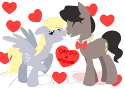 Size: 1024x734 | Tagged: safe, artist:mylittlepon3lov3, derpibooru import, derpy hooves, doctor whooves, time turner, pony, doctorderpy, eleventh doctor, female, male, nuzzling, shipping, straight