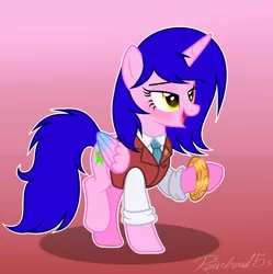 Size: 1692x1696 | Tagged: safe, artist:rainbow15s, derpibooru import, oc, unofficial characters only, alicorn, pony, ace attorney, alicorn oc, apollo justice, clothes, cosplay, costume, crossover, female, horn, mare, wings