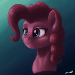 Size: 1500x1500 | Tagged: safe, artist:sa1ntmax, derpibooru import, pinkie pie, pony, bust, gradient background, portrait, solo