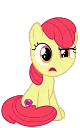 Size: 2038x3241 | Tagged: safe, artist:sketchmcreations, derpibooru import, edit, editor:slayerbvc, vector edit, apple bloom, earth pony, pony, marks for effort, accessory-less edit, annoyed, cutie mark, female, filly, missing accessory, open mouth, simple background, sitting, solo, the cmc's cutie marks, transparent background, vector