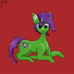 Size: 826x826 | Tagged: safe, artist:harmacist, derpibooru import, oc, oc:six-shooter, pony, art trade, sitting, solo