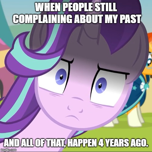 Size: 500x500 | Tagged: safe, artist:agrol, derpibooru import, edit, starlight glimmer, sunburst, pony, unicorn, angry, background pony, bags under eyes, caption, close-up, drama, engrish, female, frown, glare, glarelight glimmer, grammar error, image macro, imgflip, impact font, inconvenient starlight, looking at you, male, mare, shrunken pupils, solo focus, stallion, starlight drama, starlight drama drama, text, this will end in gulag, time for two, wide eyes