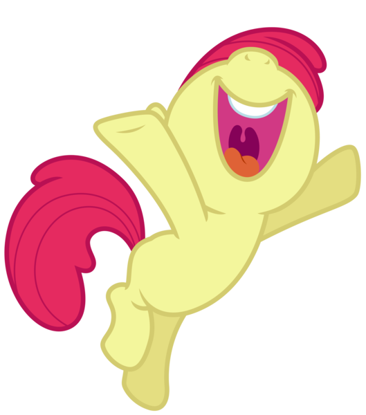 Size: 5016x5687 | Tagged: safe, artist:estories, derpibooru import, edit, editor:slayerbvc, vector edit, apple bloom, earth pony, pony, absurd resolution, accessory-less edit, female, filly, missing accessory, nose in the air, open mouth, simple background, smiling, solo, transparent background, vector