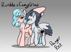Size: 5250x3850 | Tagged: safe, artist:vamillaa, derpibooru import, cozy glow, rumble, pegasus, pony, evil, female, implied violence, male, rumbleglow, shipping, straight
