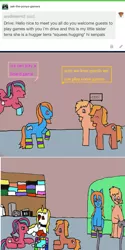 Size: 1059x2116 | Tagged: safe, artist:ask-luciavampire, derpibooru import, oc, bat pony, earth pony, pegasus, pony, tumblr:ask-the-pony-gamers, ask, tumblr, video game