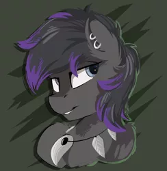 Size: 2964x3036 | Tagged: safe, artist:beardie, derpibooru import, oc, oc:harrow, unofficial characters only, pony, bust, jewelry, necklace, portrait, smiling, smirk, two toned mane