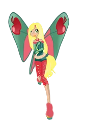 Size: 900x1350 | Tagged: safe, artist:bianca2012, derpibooru import, applejack, fairy, human, equestria girls, boots, clothes, crossover, fairy wings, gloves, hasbro, hasbro studios, high heel boots, high heels, humanized, lovix, rainbow s.r.l, shoes, winged humanization, wings, winter boots, winter outfit, winx club, winxified