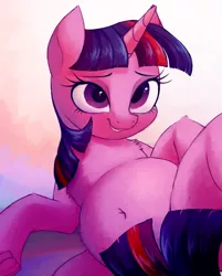 Size: 863x1071 | Tagged: suggestive, artist:toroitimu, derpibooru import, twilight sparkle, pony, adorasexy, bedroom eyes, belly, belly button, chubby, chubby twilight, covering, cute, female, mare, sexy, smiling, solo, solo female, strategically covered, tail censor, tail covering