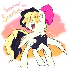 Size: 1080x1080 | Tagged: safe, artist:bluefeathercat, derpibooru import, songbird serenade, pegasus, pony, my little pony: the movie, cute, female, heart, mare, open mouth, solo, songbetes