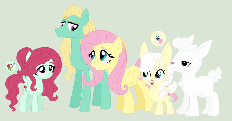 Size: 1044x544 | Tagged: safe, artist:unoriginai, derpibooru import, angel bunny, fluttershy, zephyr breeze, oc, oc:cotton tail, oc:rose, ponified, hybrid, pony, base used, brother and sister, cute, female, fluttercest, goddamnit unoriginai, hybrid offspring, incest, male, offspring, parent:fluttershy, parent:zephyr breeze, parents:zephyrshy, product of incest, shipping, siblings, story included, straight, things breeding that should not breed, updated, what has science done, why, zephyrshy