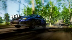 Size: 1920x1080 | Tagged: safe, artist:sevenxninja, derpibooru import, princess luna, alicorn, pony, car, dirt, dirt road, female, forza horizon, forza horizon 4, game screencap, itasha, mare, subaru, subaru impreza, tree