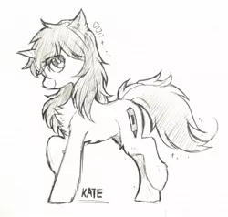 Size: 1280x1219 | Tagged: safe, artist:swaybat, derpibooru import, oc, oc:kate, pony, unicorn, chest fluff, cute, female, looking at you, mare, sketch, solo