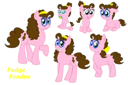 Size: 1024x686 | Tagged: safe, artist:crazynutbob, derpibooru import, oc, oc:fudge fondue, pony, adult, baby, bow, braces, bucktooth, diaper, female, filly, foal, glasses, growing up, hair bow, hairband, mare, offspring, pacifier, parent:cheese sandwich, parent:pinkie pie, parents:cheesepie, ponytail, teenager