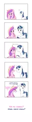 Size: 984x3720 | Tagged: safe, artist:luciferamon, derpibooru import, edit, princess cadance, shining armor, alicorn, pony, unicorn, comic, cyrillic, dialogue, female, looking at each other, male, mare, russian, shiningcadance, shipping, smiling, stallion, straight, translation