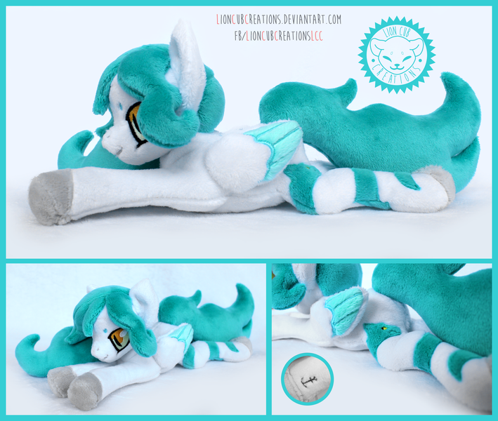 Size: 2500x2116 | Tagged: safe, artist:lioncubcreations, derpibooru import, oc, oc:achrylica bass, pegasus, pony, female, irl, mare, photo, plushie, prone, solo