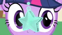 Size: 1280x720 | Tagged: safe, derpibooru import, screencap, twilight sparkle, twilight sparkle (alicorn), alicorn, pony, starlight the hypnotist, spoiler:interseason shorts, close-up, hypnosis, magic construct, pendulum, solo, stars