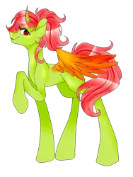 Size: 1200x1600 | Tagged: safe, artist:zima, derpibooru import, oc, oc:flames fire, alicorn, pony, alicorn oc, female, horn, mare, paint tool sai, simple background, solo, transparent background, wings