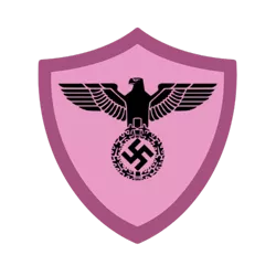 Size: 894x894 | Tagged: aryan pony, cutie mark, derpibooru import, nazi, oc, oc:elsa schneighder, pink, reichsadler, safe, shield, swastika, vector