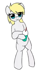 Size: 1296x2074 | Tagged: safe, artist:anonymous, derpibooru import, oc, oc:aryanne, pony, 4chan, aryan, aryan pony, bipedal, blonde, cute, drawthread, image, leaning, milkshake, nazi, nazipone, png