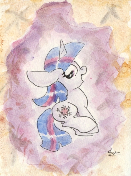 Size: 695x937 | Tagged: safe, artist:slightlyshade, derpibooru import, twilight sparkle, pony, unicorn, abstract background, female, filly, filly twilight sparkle, solo, traditional art, younger