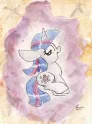 Size: 695x937 | Tagged: safe, artist:slightlyshade, derpibooru import, twilight sparkle, pony, unicorn, abstract background, female, filly, filly twilight sparkle, solo, traditional art, younger