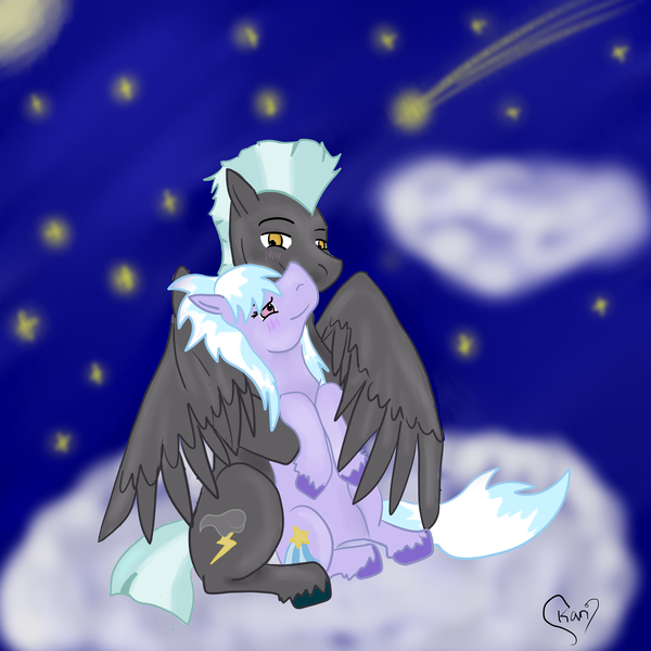 Size: 5000x5000 | Tagged: safe, artist:saiyanxprincess, derpibooru import, cloudchaser, thunderlane, pony, absurd resolution, female, male, shipping, straight, thunderchaser