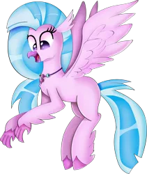 Size: 2210x2616 | Tagged: artist:n0kkun, classical hippogriff, cute, derpibooru import, diastreamies, female, hippogriff, jewelry, necklace, safe, silverstream, simple background, solo, transparent background