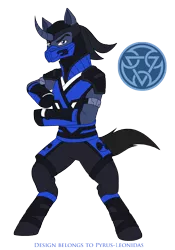 Size: 1545x2213 | Tagged: safe, artist:pyrus-leonidas, derpibooru import, ponified, pony, unicorn, series:mortal kombat:defenders of equestria, clothes, crossover, mask, mortal kombat, simple background, solo, sub-zero, transparent background