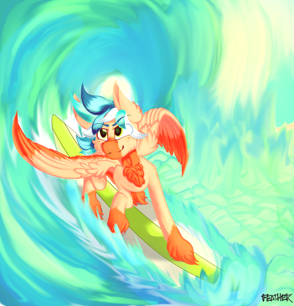 Size: 2247x2337 | Tagged: safe, artist:caduceus, derpibooru import, oc, pony, solo, surfing