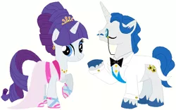 Size: 753x469 | Tagged: safe, artist:unicornsmile, derpibooru import, fancypants, rarity, pony, clothes, dress, female, male, marriage, raripants, shipping, straight, wedding, wedding dress