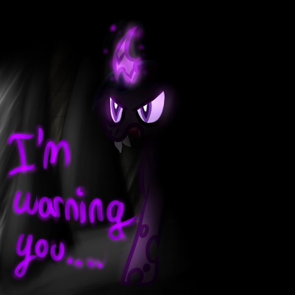 Size: 1000x1000 | Tagged: artist:twyla-midfel, ask changeling twilight, caption, cave, cavern, changeling, changelingified, changeling magic, changeling princess, changeling queen, curved horn, derpibooru import, female, foreleg, glowing eyes, glowing horn, horn, implied changeling, implied changelingified, implied changeling princess, implied changeling queen, implied twilight sparkle, jagged horn, low light, part of a series, part of a set, safe, solo, species swap, tumblr, tumblr:ask changeling twilight, twilight sparkle