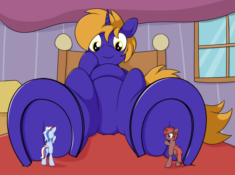 Size: 3837x2859 | Tagged: suggestive, artist:reconweirdstuff, derpibooru import, oc, oc:mocha sprinkles, oc:recon probe, oc:star bright, earth pony, pony, unicorn, cosmic wizard, female, fetish, hoof fetish, male, mare, micro, stallion, underhoof