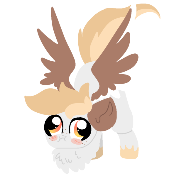 Size: 940x980 | Tagged: safe, artist:nootaz, derpibooru import, oc, oc:wings, pegasus, pony, blushing, chest fluff, cute, derp, face down ass up, mating dance, ocbetes