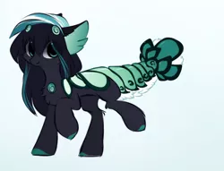 Size: 1024x782 | Tagged: safe, artist:little-sketches, derpibooru import, oc, oc:naomi, original species, suisei pony, closed species, eye clipping through hair, lobster tail, male, solo