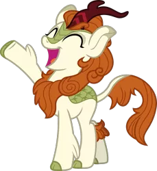 Size: 991x1080 | Tagged: artist:iknowpony, autumn blaze, derpibooru import, eyes closed, female, kirin, open mouth, safe, simple background, singing, solo, sounds of silence, .svg available, transparent background, vector