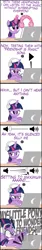 Size: 2000x12000 | Tagged: safe, artist:mrkat7214, derpibooru import, twilight sparkle, twilight sparkle (alicorn), alicorn, pony, comic:twilight vs. computer, absurd resolution, comic, computer, derp, ear rape, headphones, irony, laptop computer, magic, scared, spread wings, theme song, this will end in deafness, title drop, wings