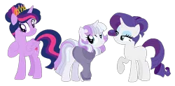 Size: 1024x504 | Tagged: safe, artist:rosebuddity, derpibooru import, rarity, twilight sparkle, twilight sparkle (alicorn), alicorn, pony, family, female, lesbian, magical lesbian spawn, offspring, parent:rarity, parent:twilight sparkle, parents:rarilight, rarilight, shipping