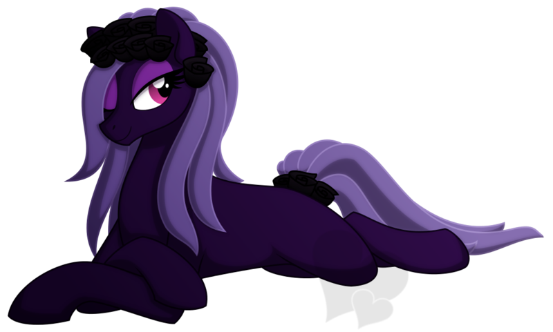 Size: 1069x643 | Tagged: safe, artist:faith-wolff, derpibooru import, oc, oc:alura une, monster pony, pony, black rose, eyelashes, fanfic art, female, flower, mare, monster, monster mare, pink eyes, plant, rose, tentacle hair, tentacles, vine, watermark