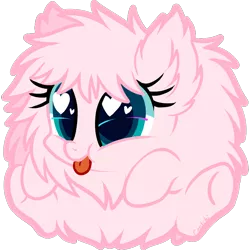 Size: 1000x1000 | Tagged: safe, artist:centchi, derpibooru import, oc, oc:fluffle puff, unofficial characters only, pony, :p, bust, chibi, colored pupils, cute, flufflebetes, fluffy, heart eyes, ocbetes, silly, simple background, solo, tongue out, transparent background, wingding eyes