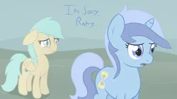 Size: 1280x720 | Tagged: safe, artist:captainbritish, derpibooru import, minuette, sunshower raindrops, pony, discorded, sad