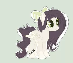 Size: 530x464 | Tagged: safe, artist:dl-ai2k, derpibooru import, oc, pegasus, pony, bow, female, hair bow, mare, simple background, solo