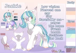 Size: 4000x2816 | Tagged: safe, artist:nika-rain, derpibooru import, oc, oc:jackie, unofficial characters only, earth pony, pony, colored hooves, cute, female, glasses, mare, reference, reference sheet, solo