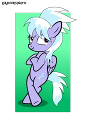 Size: 1532x2228 | Tagged: safe, artist:gradiusfanatic, derpibooru import, cloudchaser, pegasus, pony, bipedal, crossed arms, female, green background, leaning, simple background, solo