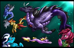 Size: 2600x1686 | Tagged: artist:stormblaze-pegasus, derpibooru import, hippocampus, merpony, oc, ocean, open mouth, safe, siren, siren oc, swimming, underwater, unofficial characters only