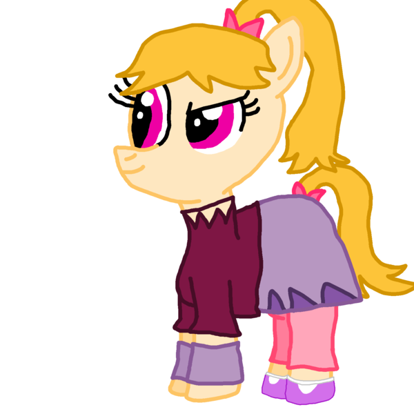 Size: 1600x1600 | Tagged: safe, artist:nightshadowmlp, derpibooru import, oc, oc:brooke, ponified, unofficial characters only, earth pony, pony, clothes, female, firealpaca, leg warmers, mare, ponytail, simple background, skirt, smiling, smirk, solo, white background