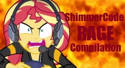 Size: 1176x642 | Tagged: safe, derpibooru import, edit, editor:biggernate91, sunset shimmer, equestria girls, equestria girls series, game stream, spoiler:eqg series (season 2), compilation, fiery shimmer, fire, paint 3d, rage, shimmercode, sunset shimmer frustrated at game, thumbnail, youtube, youtube thumbnail