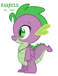 Size: 2650x3450 | Tagged: alternate hairstyle, artist:chiptunebrony, barb, barbabetes, cute, derpibooru import, dragon, female, gem, rule 63, rule63betes, safe, sapphire, solo, spike, winged barb, winged spike