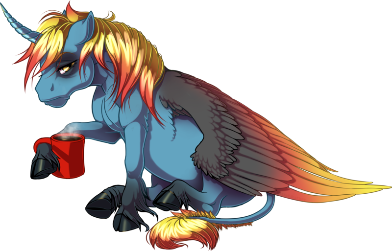 Size: 2522x1616 | Tagged: safe, artist:kittehkatbar, derpibooru import, oc, alicorn, classical unicorn, pony, unicorn, cloven hooves, leonine tail, male, solo, unshorn fetlocks